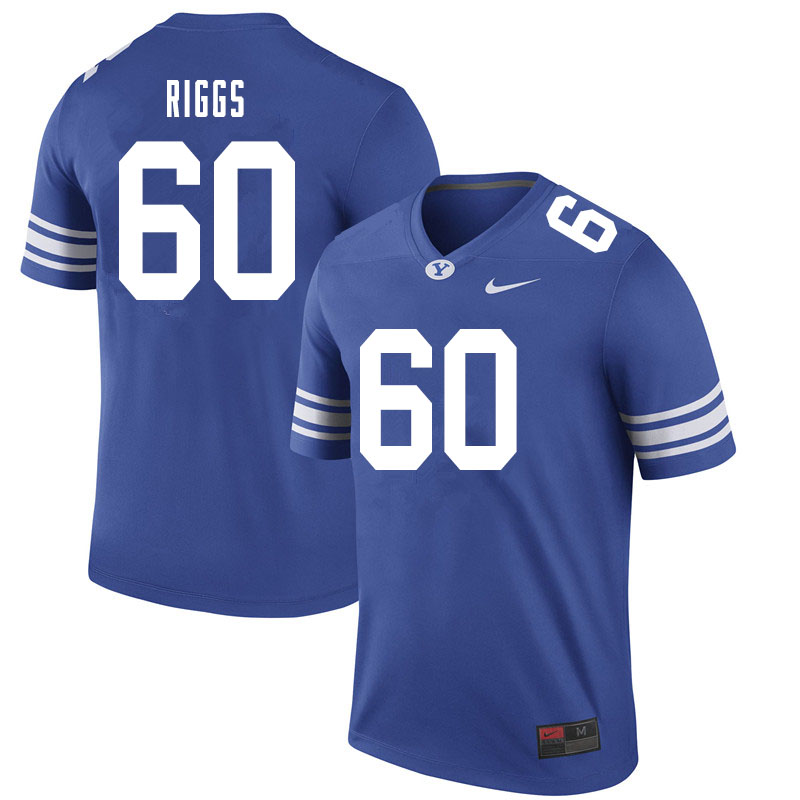 Men #60 Austin Riggs BYU Cougars College Football Jerseys Sale-Royal